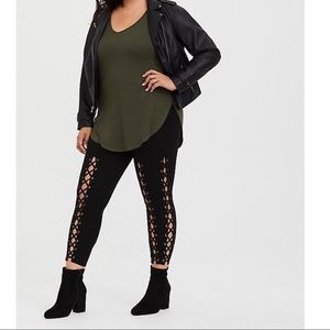 Black Lattice Leggings